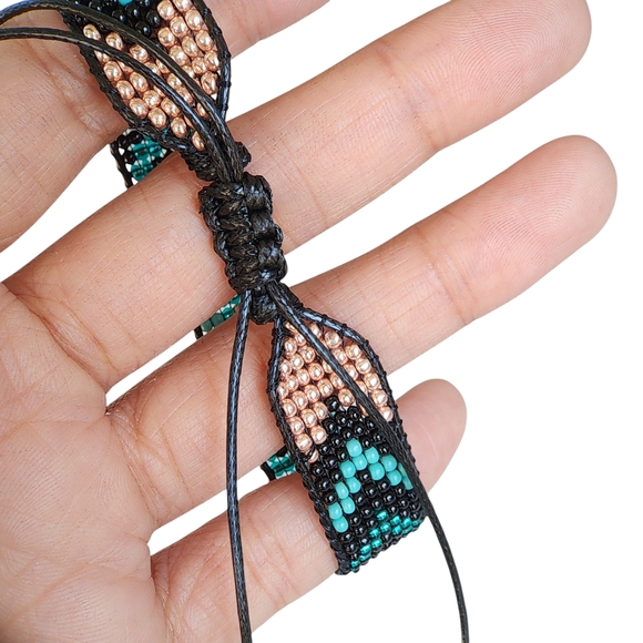 Handmade Daya Beaded Bracelet Bohemian Boho Style Western Tribal Ethnic Y2K - Picture 3 of 3